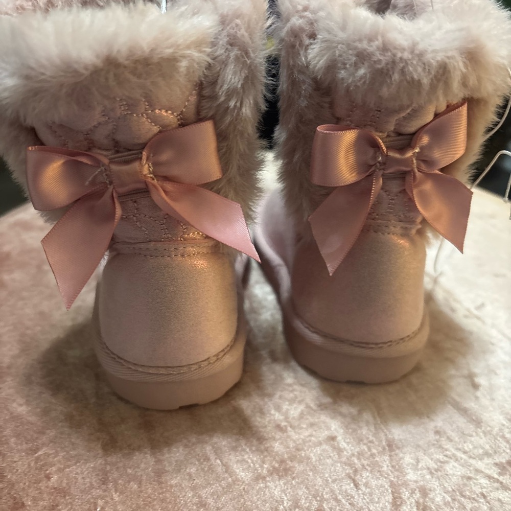 Cozy Pink Baby Girl Boots - Picture 2 of 5